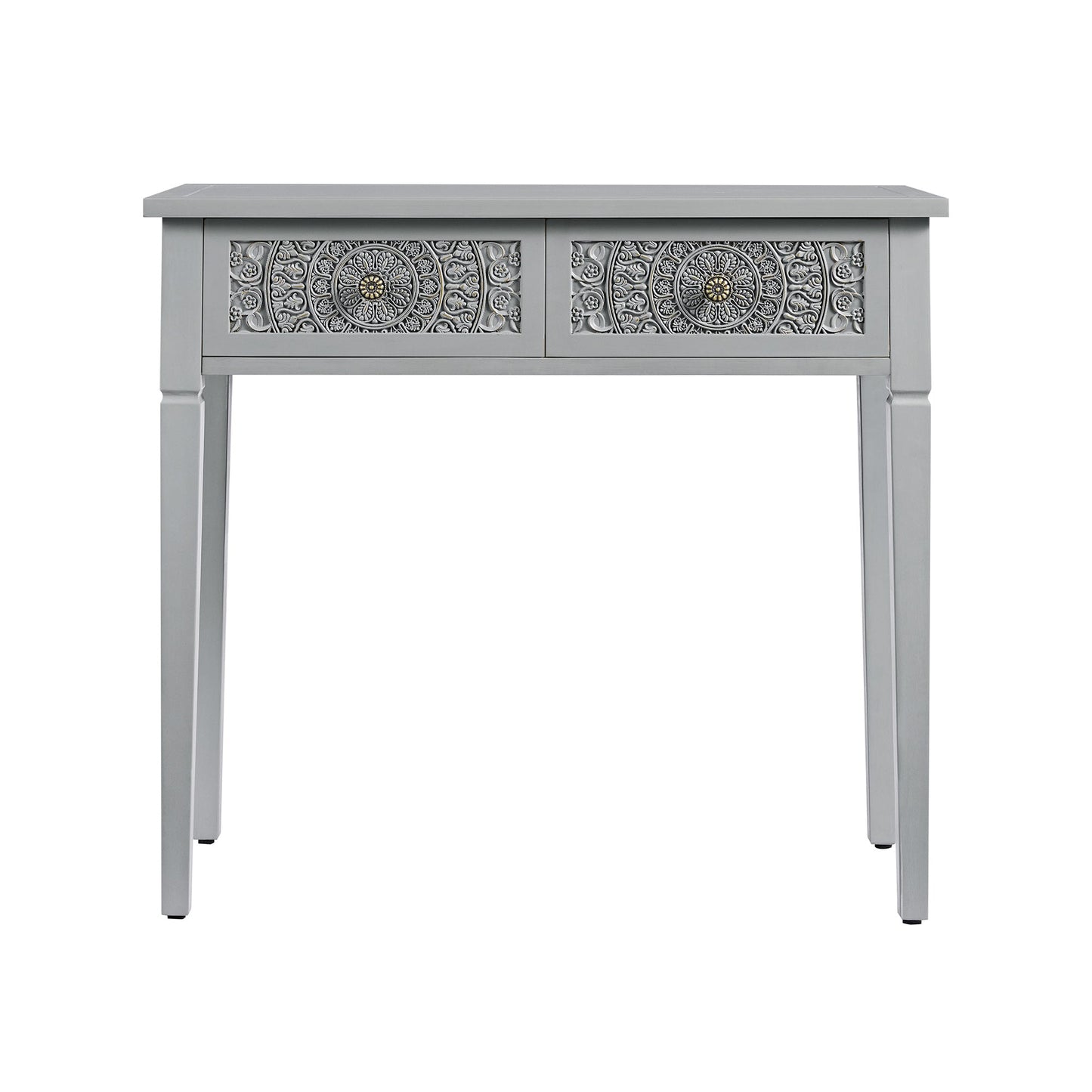 Console/coiffeuse sculptée Chantilly gris moyen