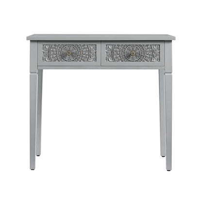 Console/coiffeuse sculptée Chantilly gris moyen