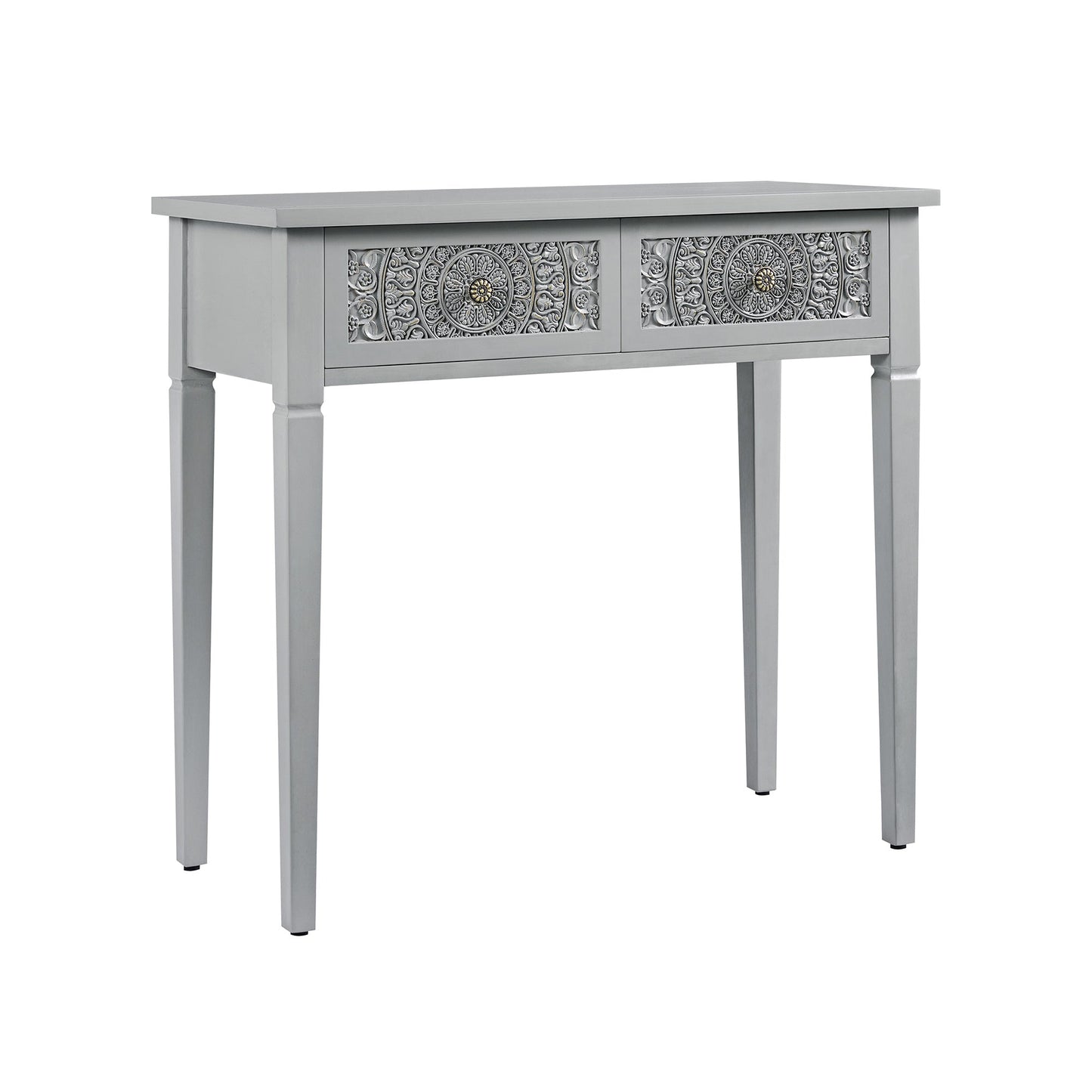 Console/coiffeuse sculptée Chantilly gris moyen