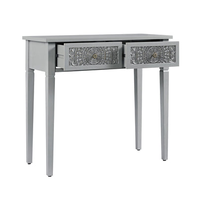 Console/coiffeuse sculptée Chantilly gris moyen