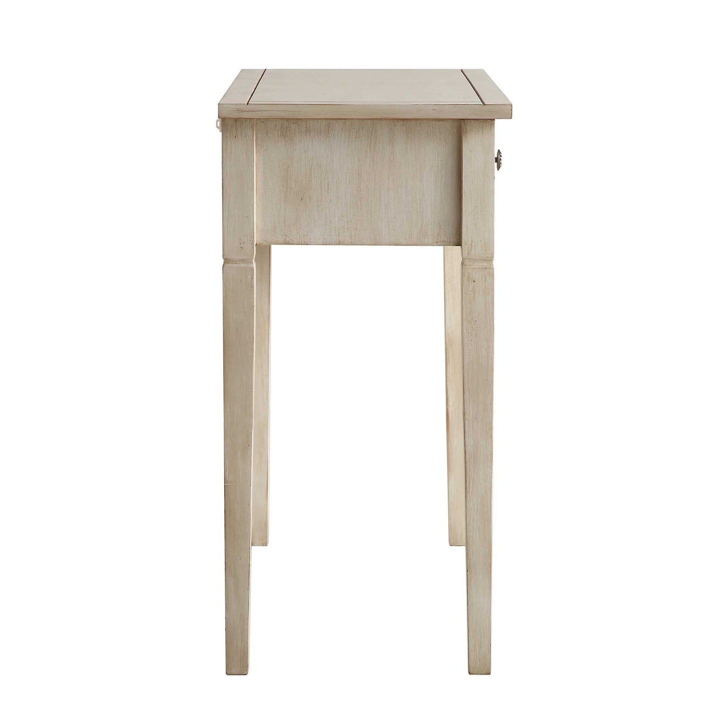 Console/coiffeuse sculptée blanchie à la chaux de Chantilly