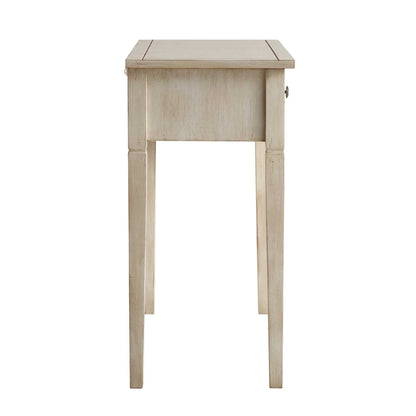 Console/coiffeuse sculptée blanchie à la chaux de Chantilly