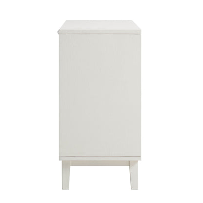 Commode 3 tiroirs sculptée Bianca Chip, beige sable et ivoire