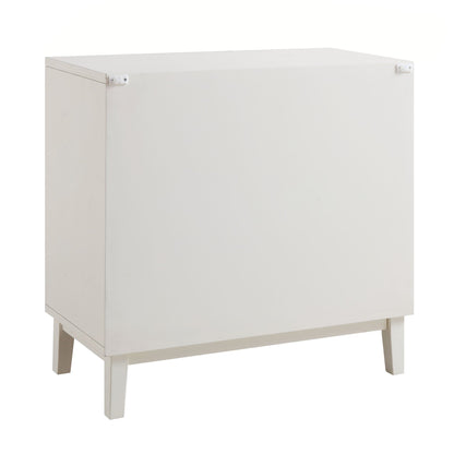 Commode 3 tiroirs sculptée Bianca Chip, beige sable et ivoire