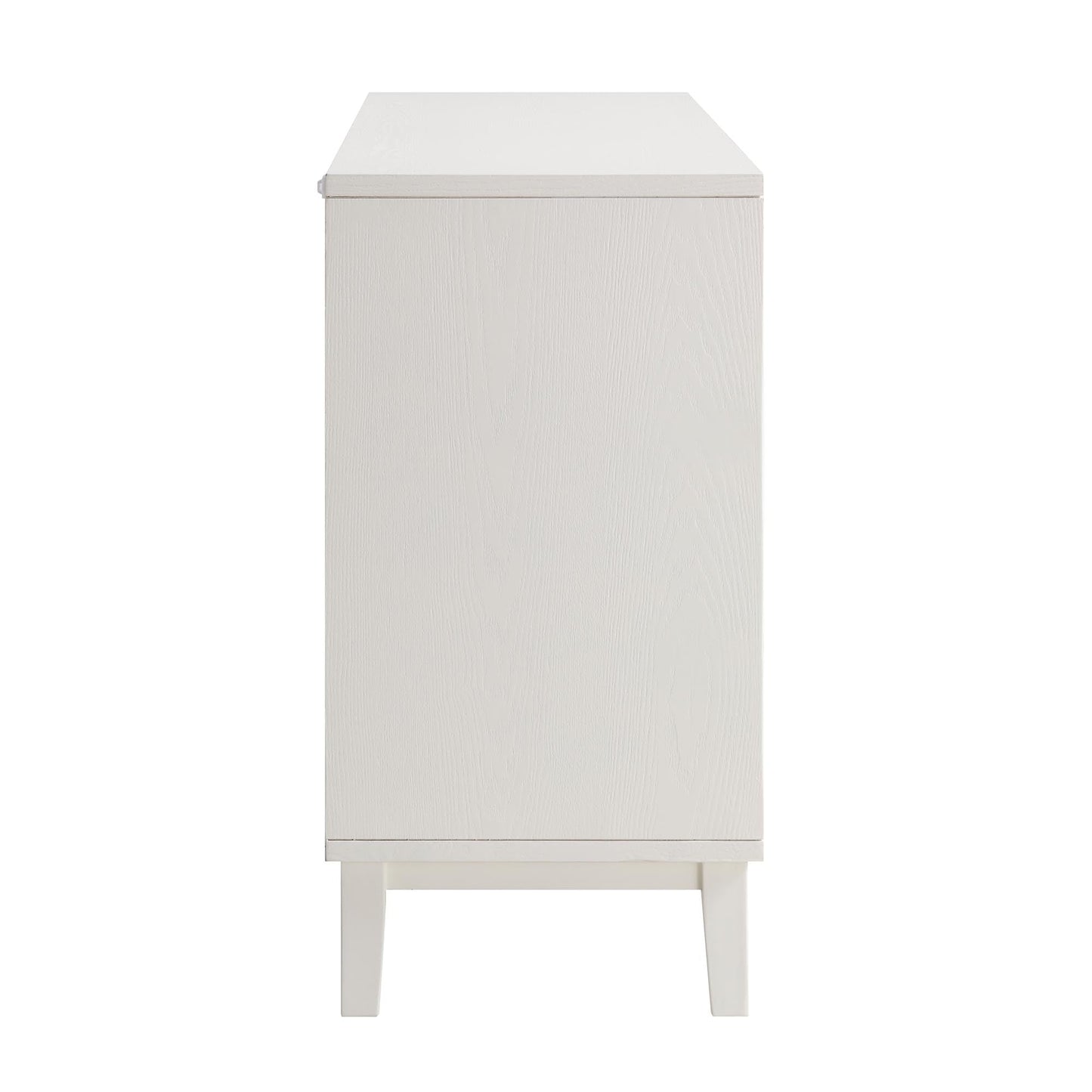 Commode 6 tiroirs sculptée Bianca Chip, beige sable et ivoire