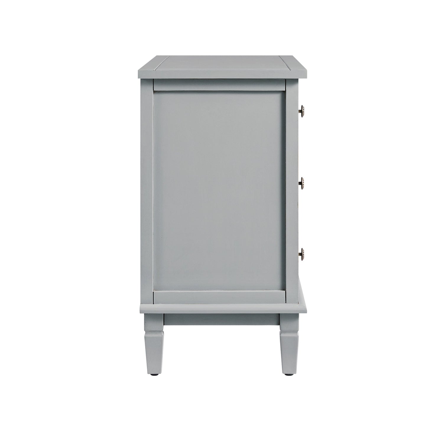 Commode 3 tiroirs sculptée gris moyen Chantilly