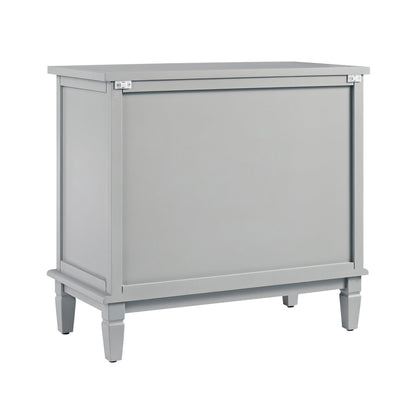 Commode 3 tiroirs sculptée gris moyen Chantilly