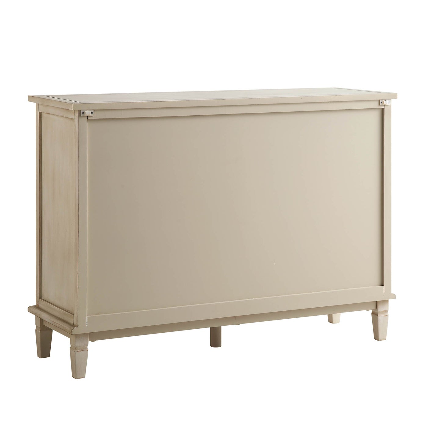 Commode 3 tiroirs sur 4 sculptée blanchie à la chaux de Chantilly