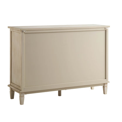 Commode 3 tiroirs sur 4 sculptée blanchie à la chaux de Chantilly