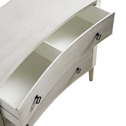 Commode concave Thalia, blanc délavé