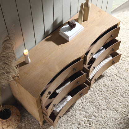 Commode double concave Thalia, naturelle