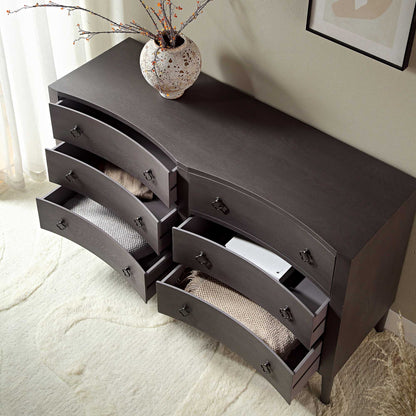 Commode double concave Thalia, chêne argenté