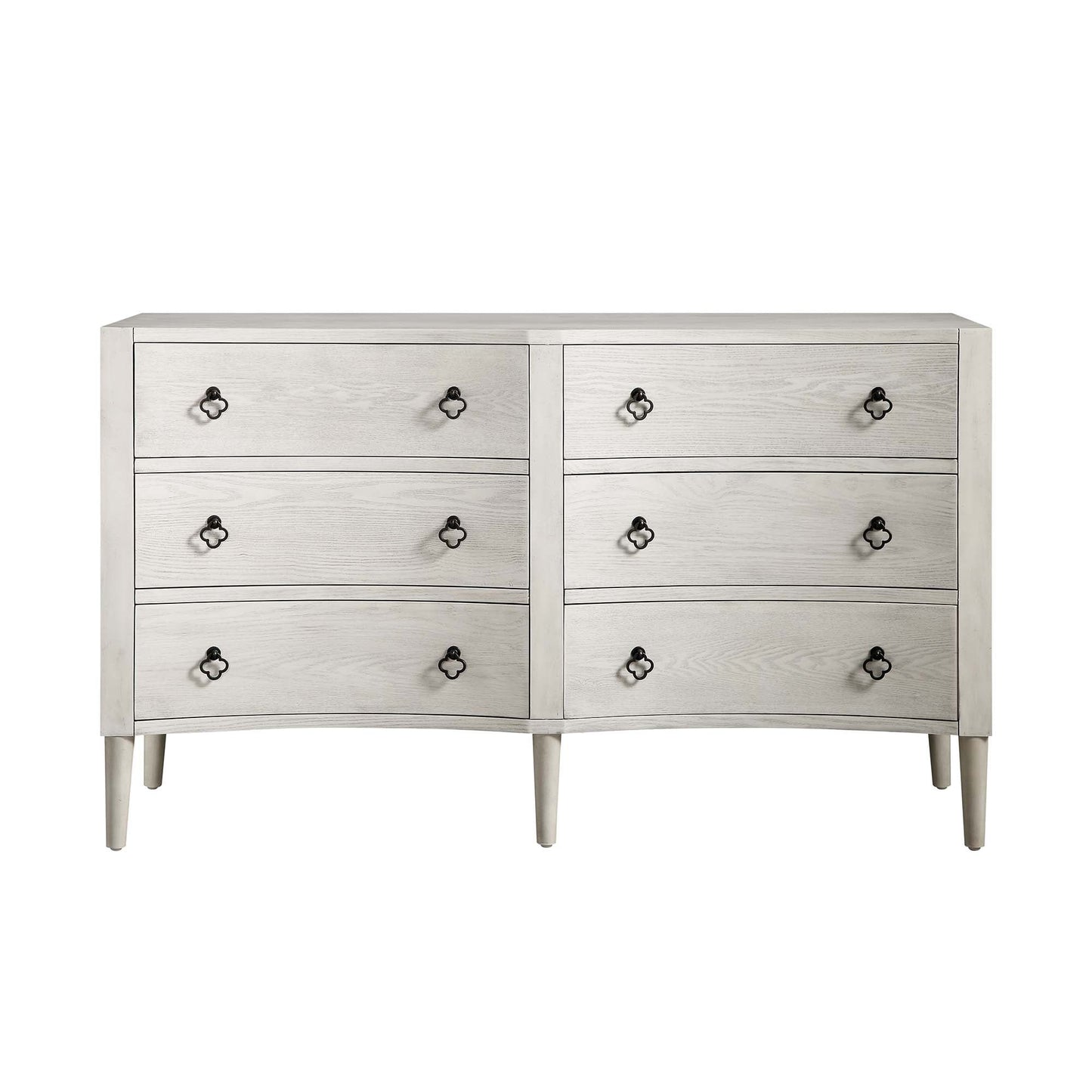 Commode double concave Thalia, blanc délavé