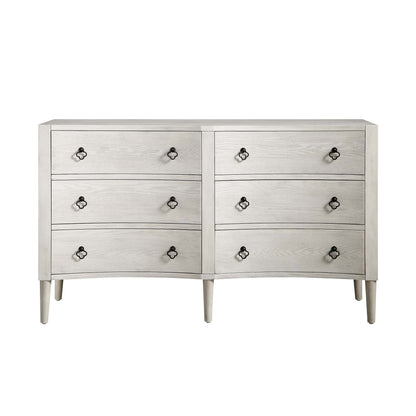 Commode double concave Thalia, blanc délavé