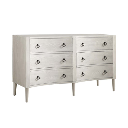 Commode double concave Thalia, blanc délavé