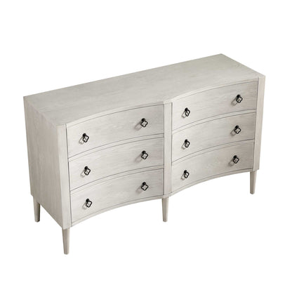 Commode double concave Thalia, blanc délavé