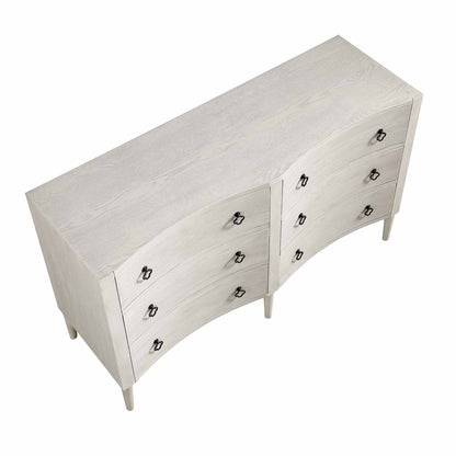 Commode double concave Thalia, blanc délavé