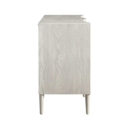 Commode double concave Thalia, blanc délavé