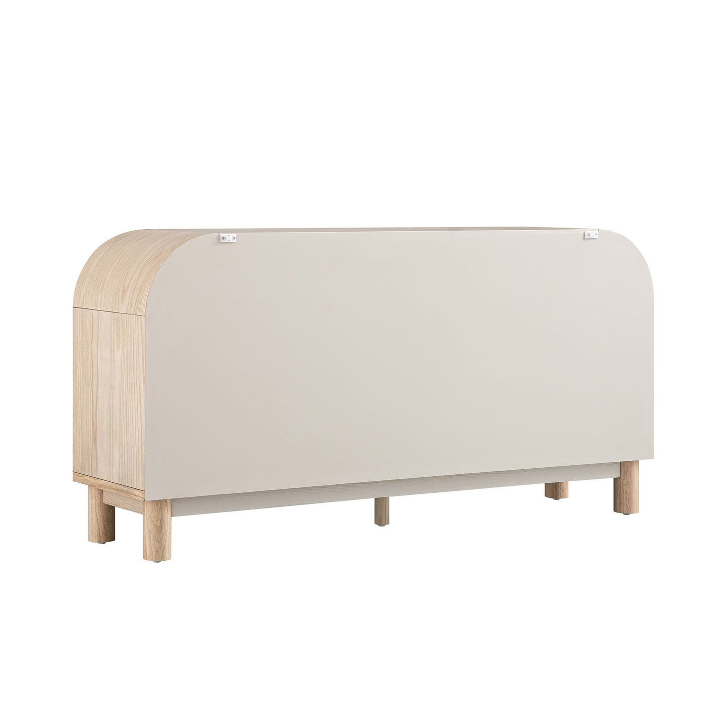 Commode 6 tiroirs Maude, frêne naturel avec raphia
