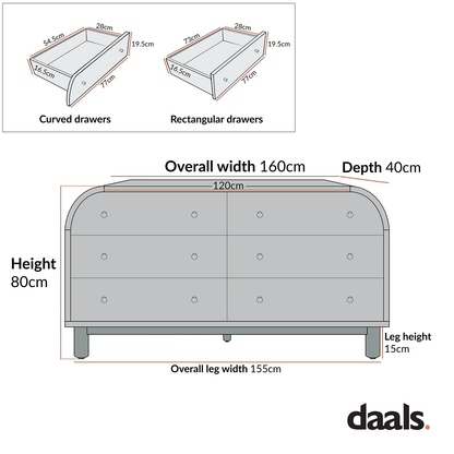 Commode 6 tiroirs Maude, frêne blanc lavé