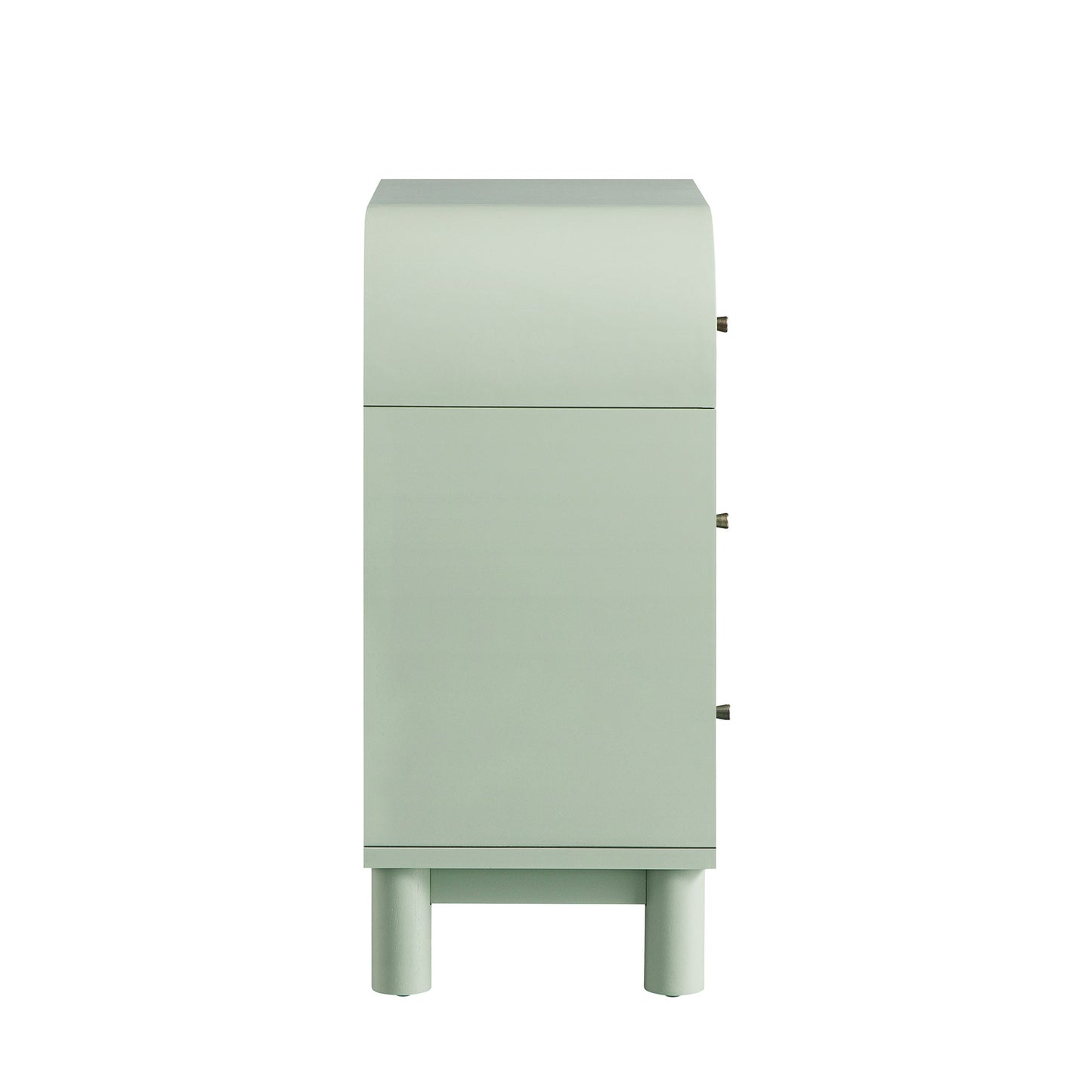 Commode 3 tiroirs Maude, frêne pistache atténué avec raphia