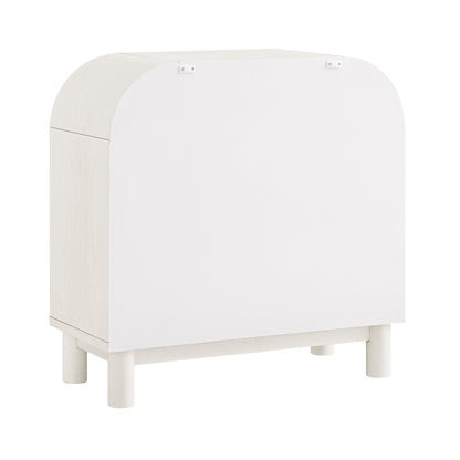 Commode 3 tiroirs Maude, frêne blanc lavé avec raphia