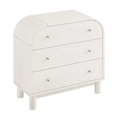 Commode 3 tiroirs Maude, frêne blanc lavé