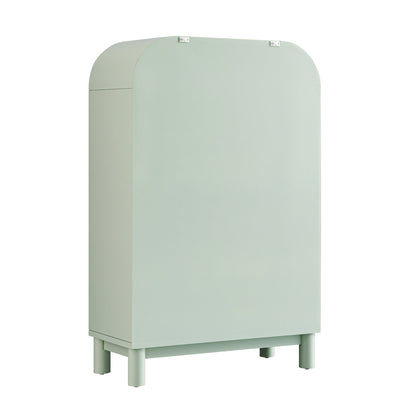 Commode haute Maude, frêne pistache atténué avec raphia