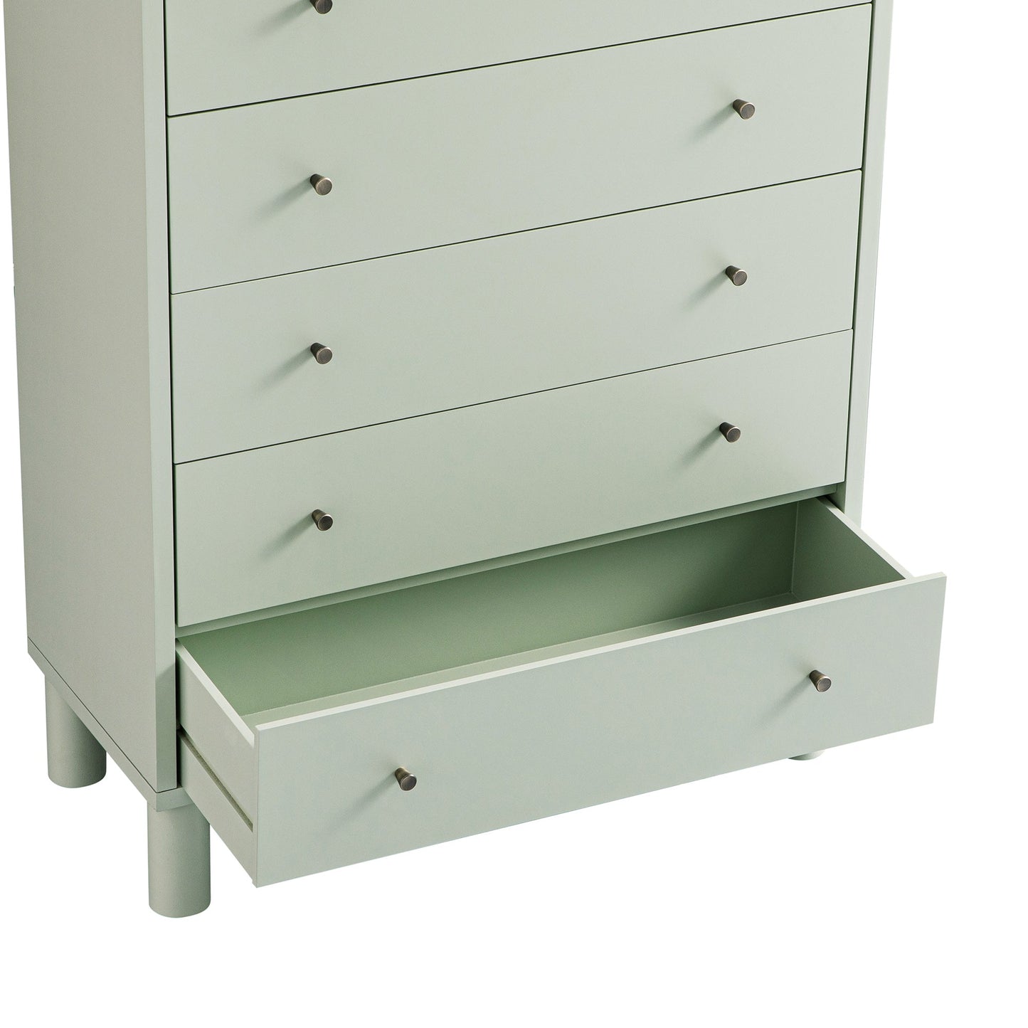 Commode haute Maude, frêne pistache atténué avec raphia