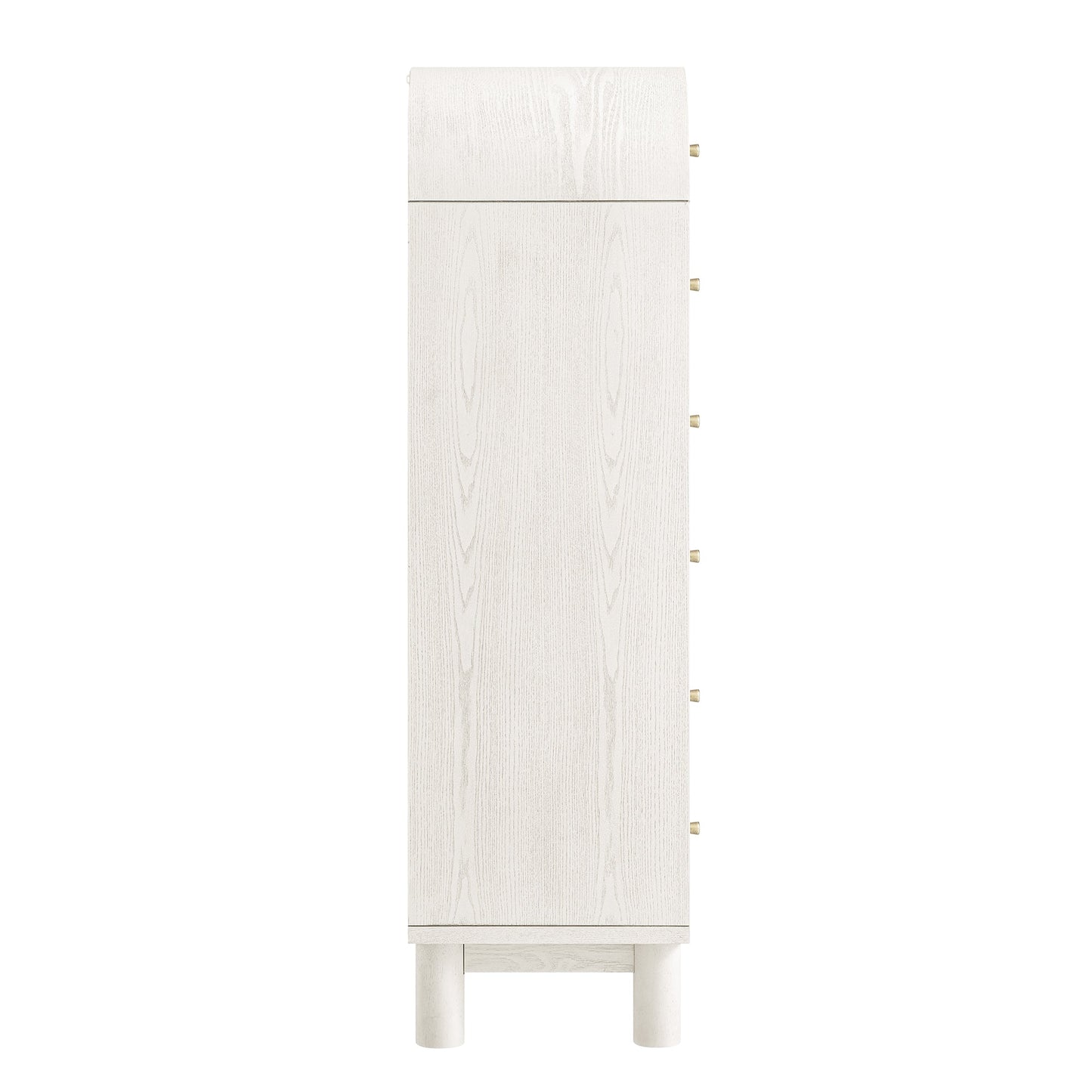Commode haute Maude, frêne blanc lavé avec raphia