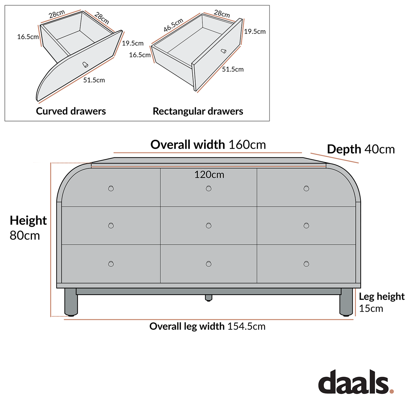 Commode 9 tiroirs Maude, frêne naturel avec raphia