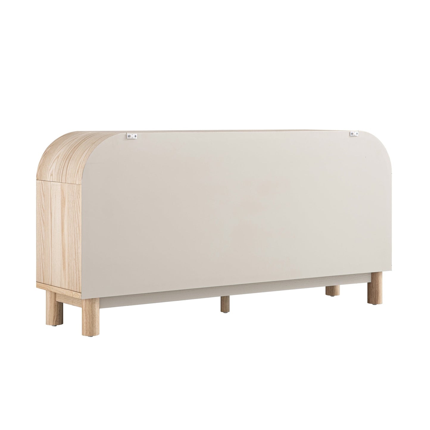 Commode 9 tiroirs Maude, frêne naturel avec raphia