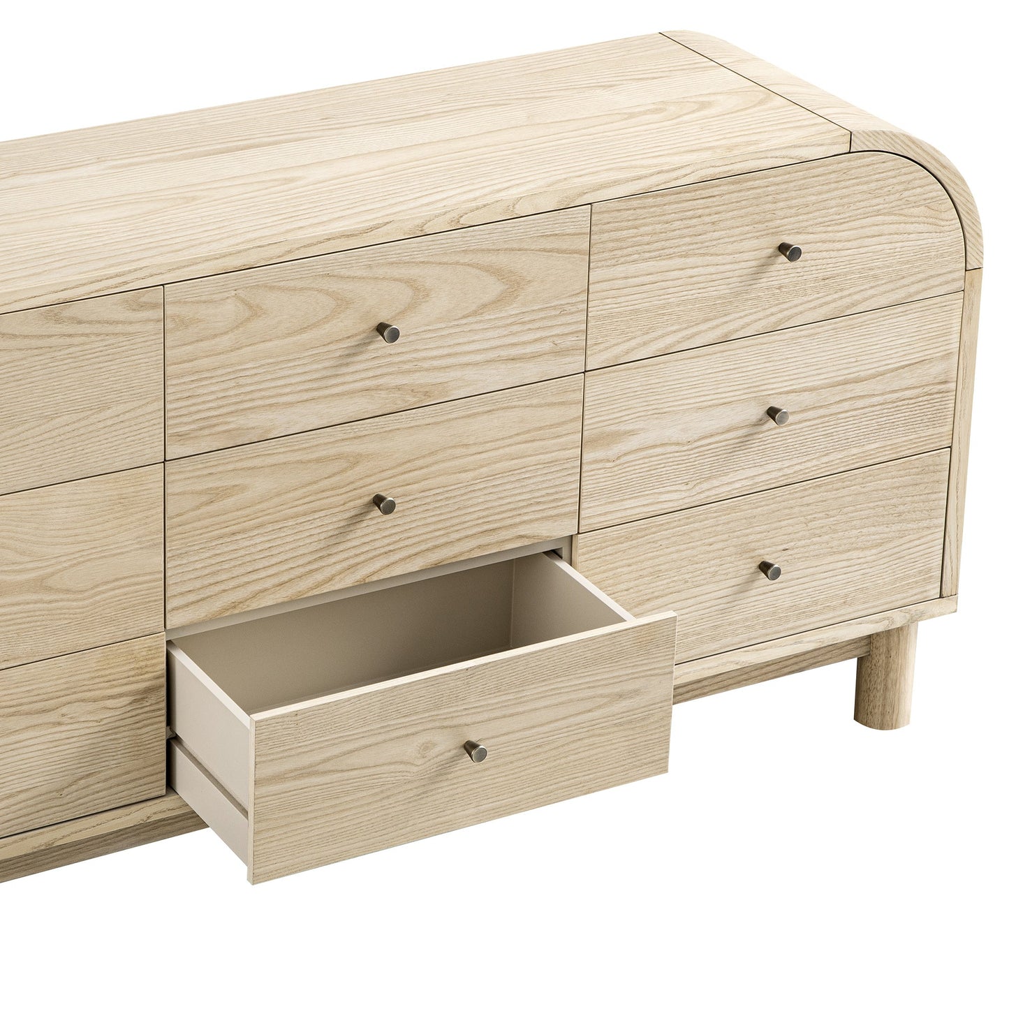 Commode 9 tiroirs Maude, frêne naturel