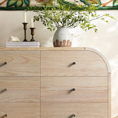 Commode 9 tiroirs Maude, frêne naturel