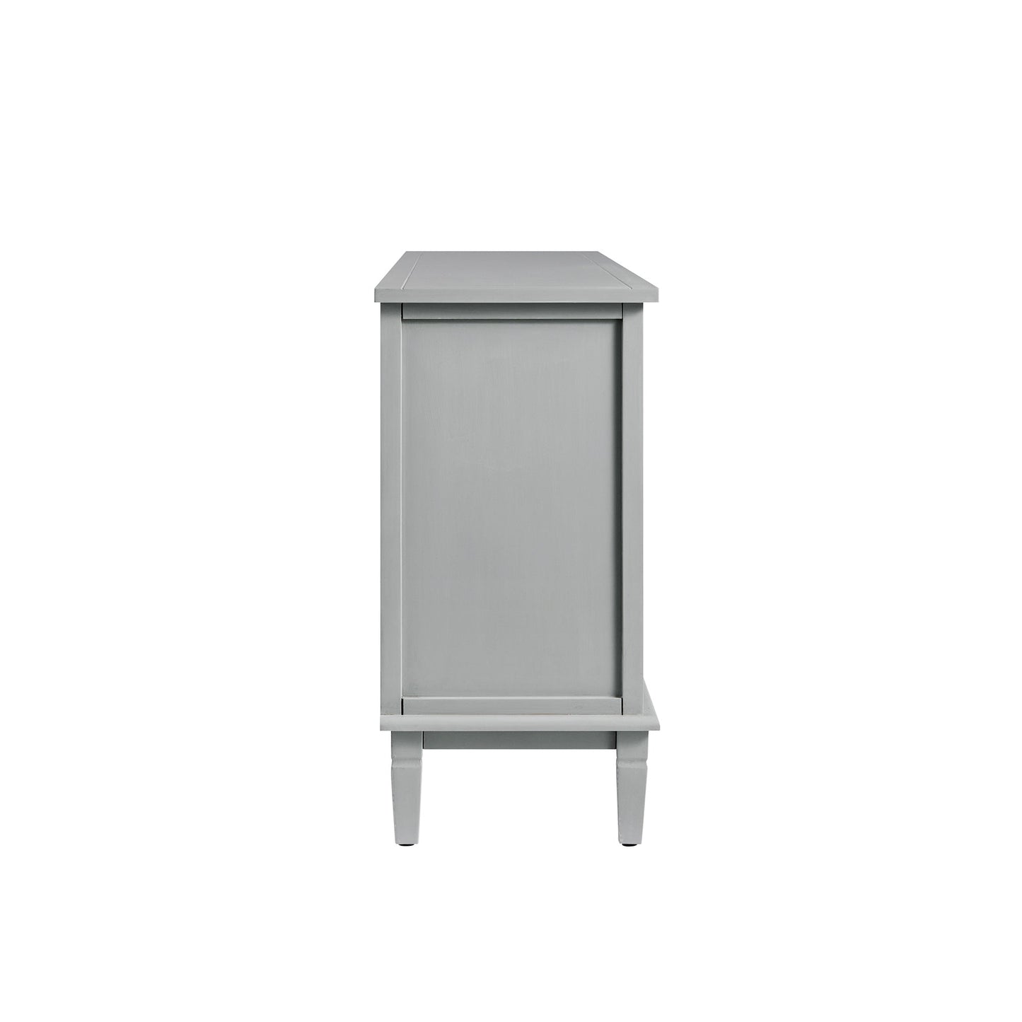 Commode large à 6 tiroirs sculptée gris moyen Chantilly