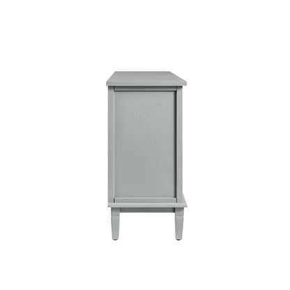 Commode large à 6 tiroirs sculptée gris moyen Chantilly