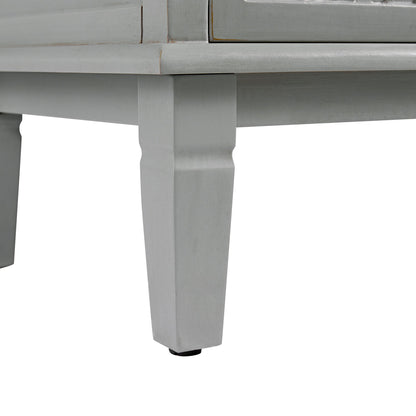 Commode large à 6 tiroirs sculptée gris moyen Chantilly