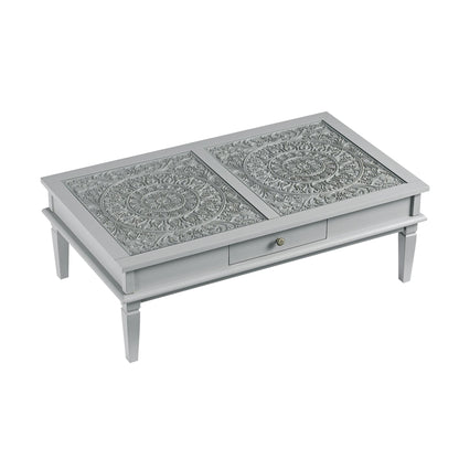 Table basse Chantilly gris moyen avec tiroirs