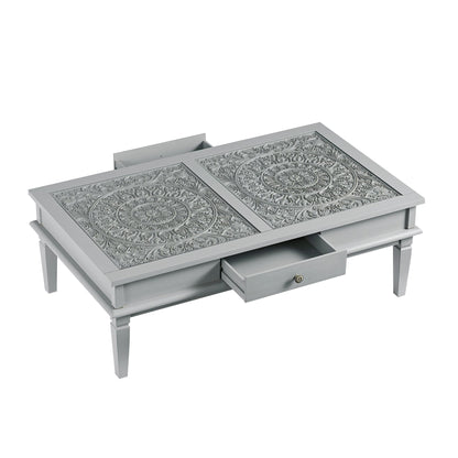 Table basse Chantilly gris moyen avec tiroirs