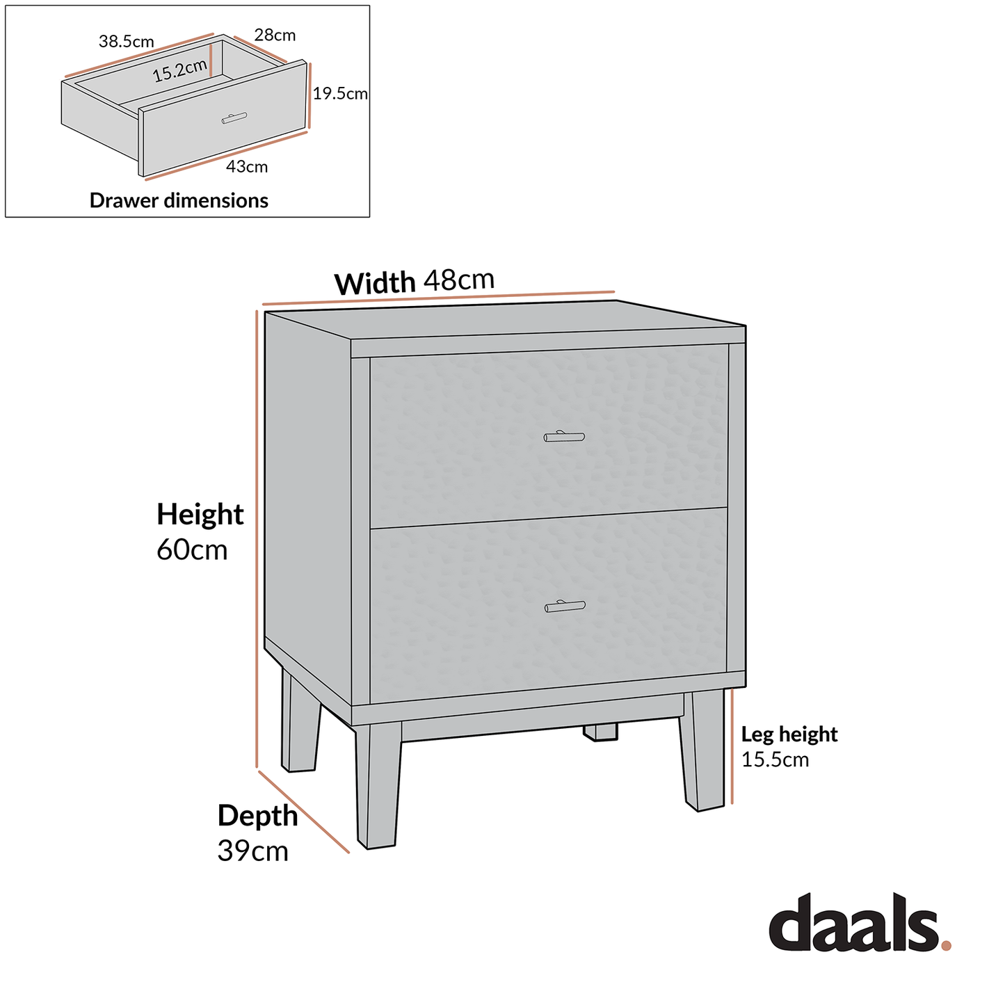 Table de chevet sculptée Bianca Chip, bronze antique et noir