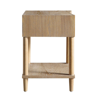 Table de chevet concave Thalia à 1 tiroir, naturelle