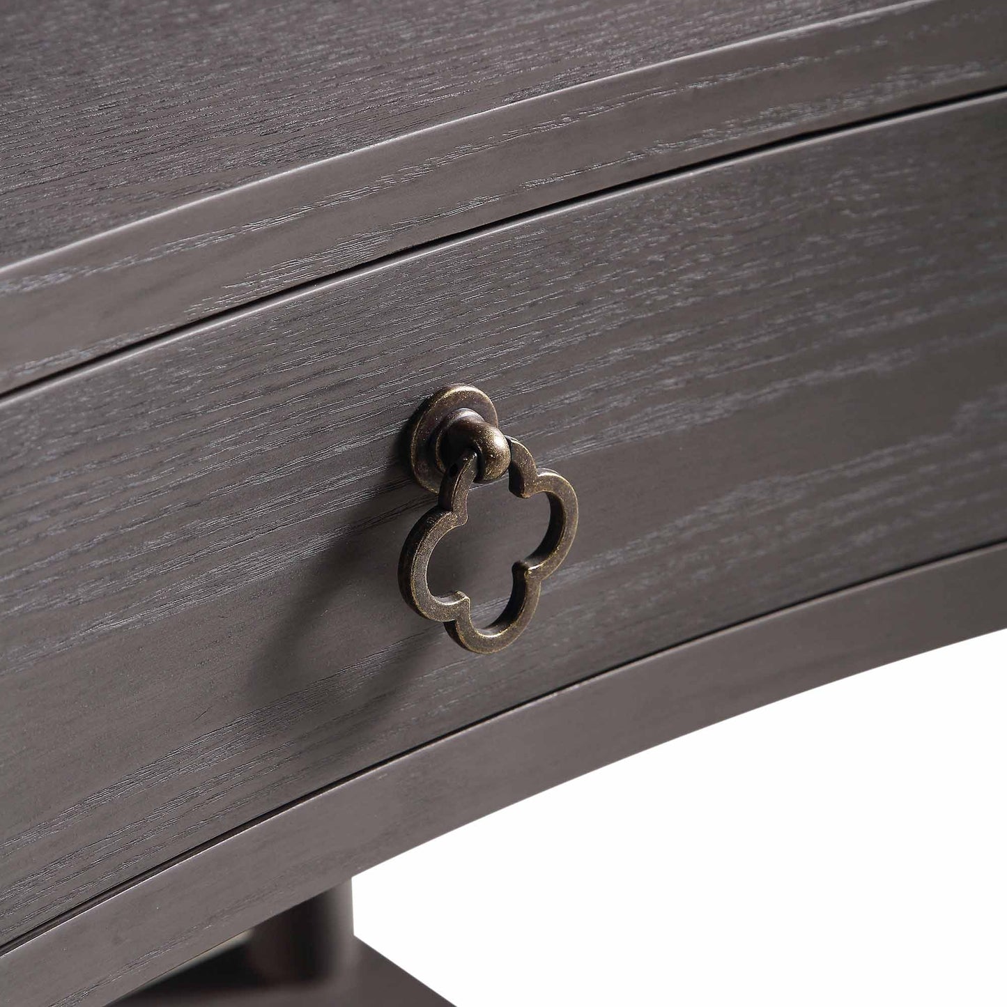 Table de chevet concave Thalia à 1 tiroir, chêne argenté