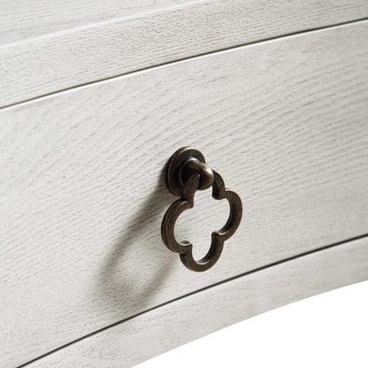 Table de chevet concave Thalia à 1 tiroir, blanc délavé