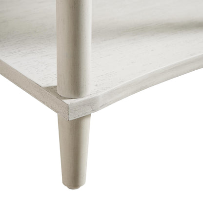 Table de chevet concave Thalia à 1 tiroir, blanc délavé