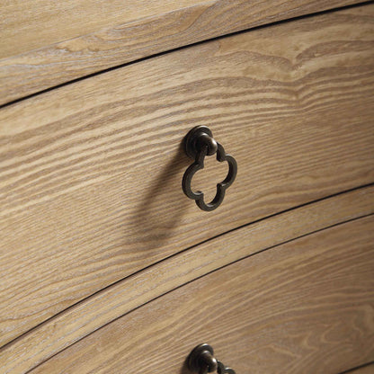 Table de chevet concave 3 tiroirs Thalia, naturelle