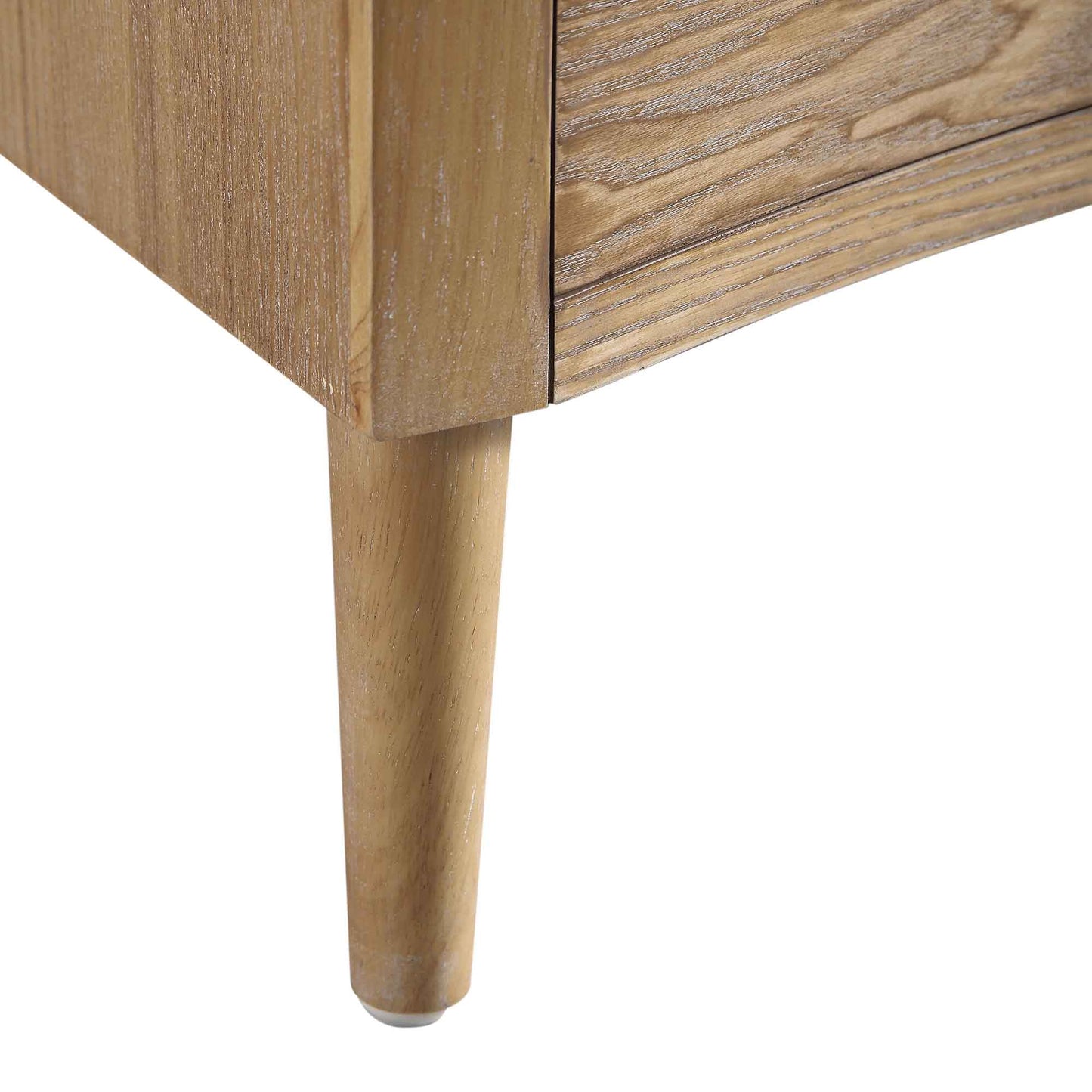Table de chevet concave 3 tiroirs Thalia, naturelle