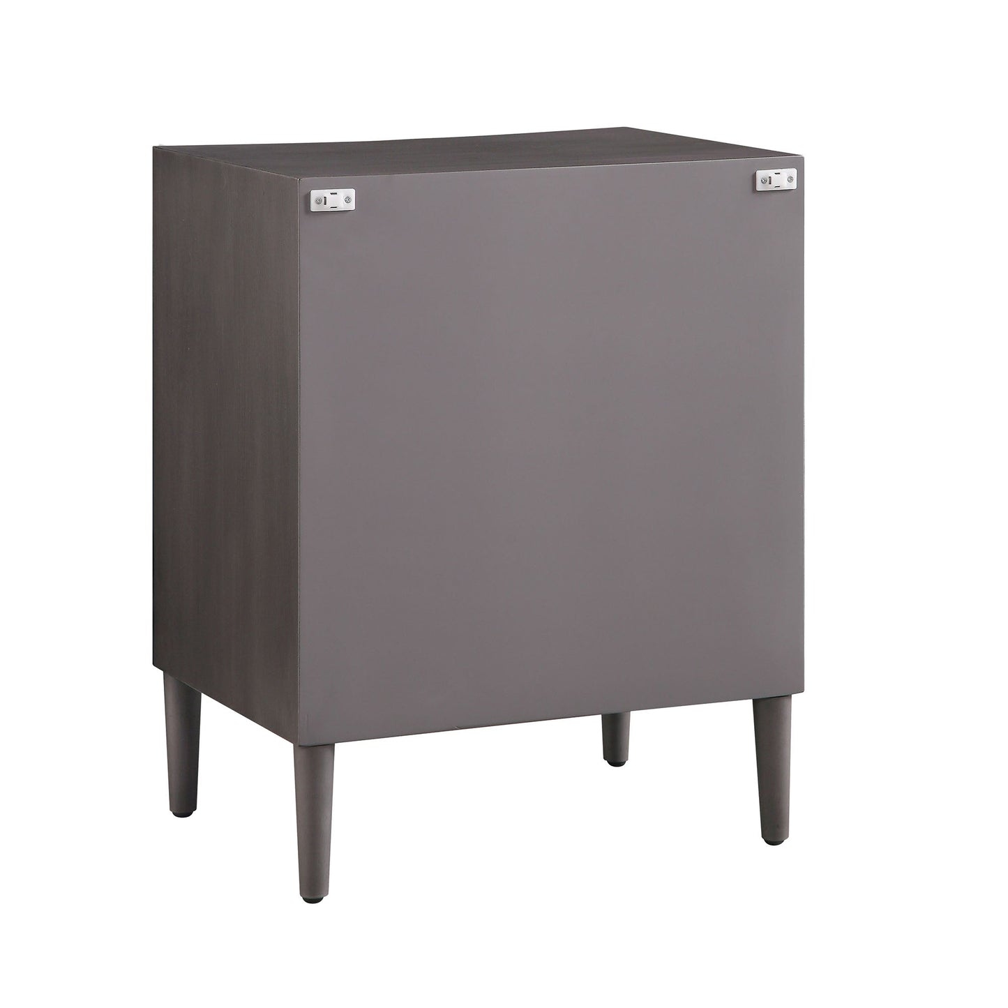 Table de chevet concave Thalia à 3 tiroirs, chêne argenté