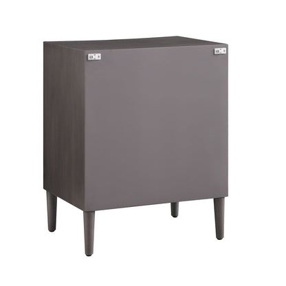 Table de chevet concave Thalia à 3 tiroirs, chêne argenté