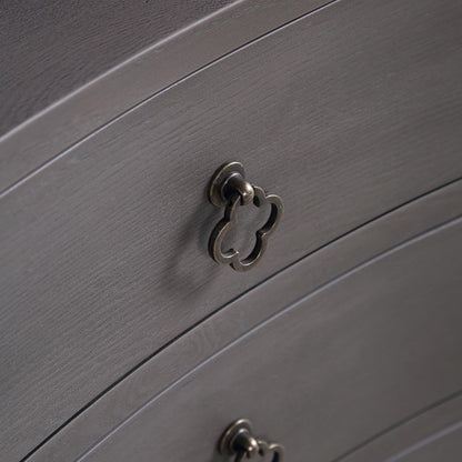 Table de chevet concave Thalia à 3 tiroirs, chêne argenté