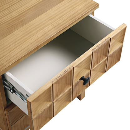 Table de chevet Gibbs à 2 tiroirs, naturel